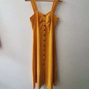 & Other Stories Linen Blend Dress. US 4. Turmeric.